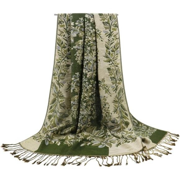 Silky Paisley Pashmina Shawl Scarf-Women's Soft Double-side Jacquard - Picture 2 of 6